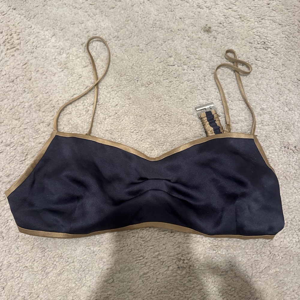 Vince Elegant Navy and Tan Women's Bralette